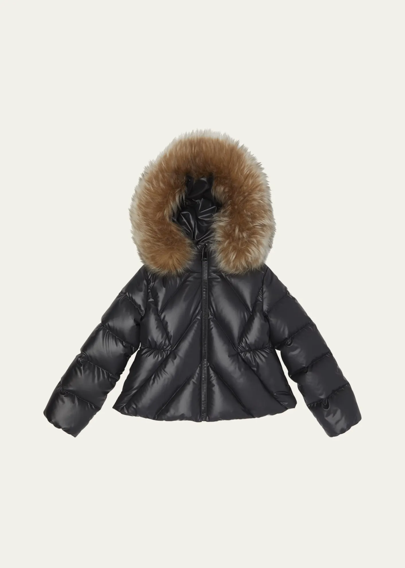 MonclerGirl's Domas Shearling Hooded Down Jacket, Size 8-10