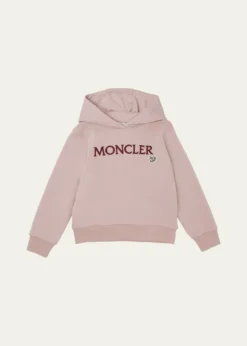 Moncler Girl's Embroidered Logo-Print Hoodie, Size 8-14