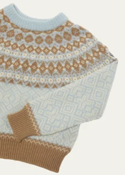 MonclerGirl's Fair Isle Wool Crewneck Sweater, Size 12-14