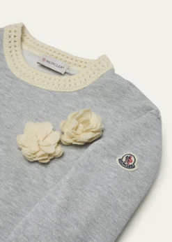 MonclerGirl's Floral Applique Sweatshirt & Sweatpants Set, Size 8-10