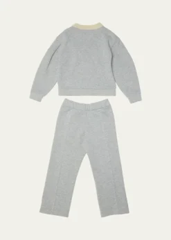 MonclerGirl's Floral Applique Sweatshirt & Sweatpants Set, Size 8-10
