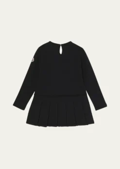 MonclerGirl's Logo Detail Pleated Sweatshirt Dress, Size 12-14