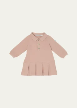 MonclerGirl's Long-Sleeve Pleated-Skirt Polo Dress, Size 12M-3