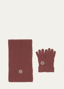 MonclerGirl's Virgin Wool Scarf & Gloves Set