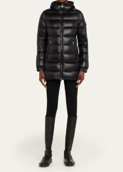 MonclerGlements Hooded Mid-Length Down Jacket