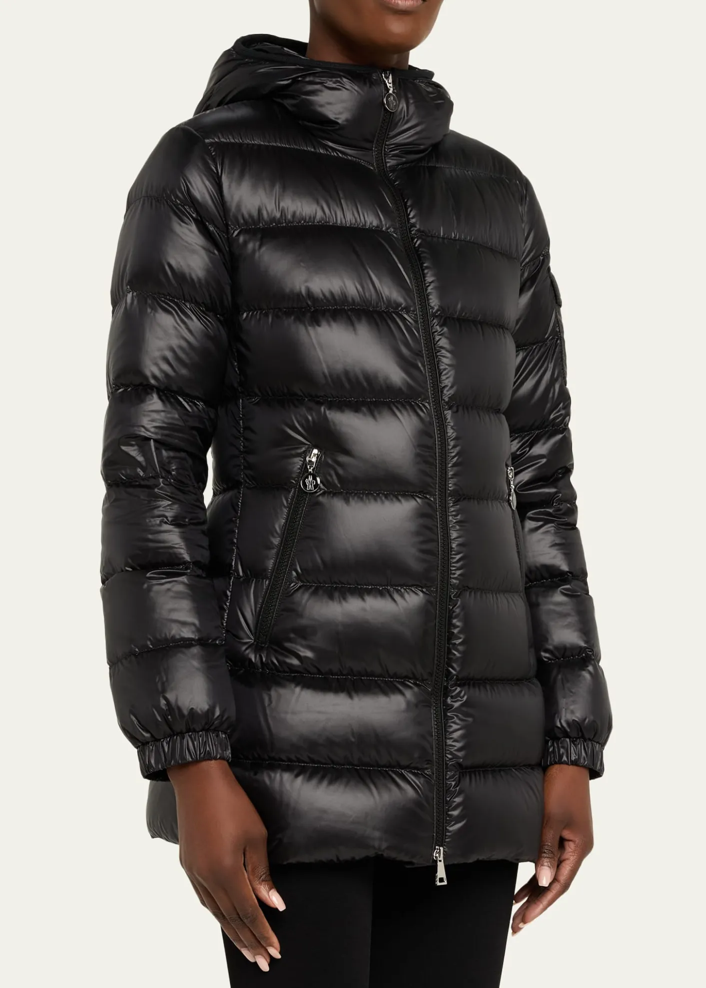 MonclerGlements Hooded Mid-Length Down Jacket