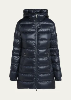 MonclerGlements Hooded Mid-Length Down Jacket