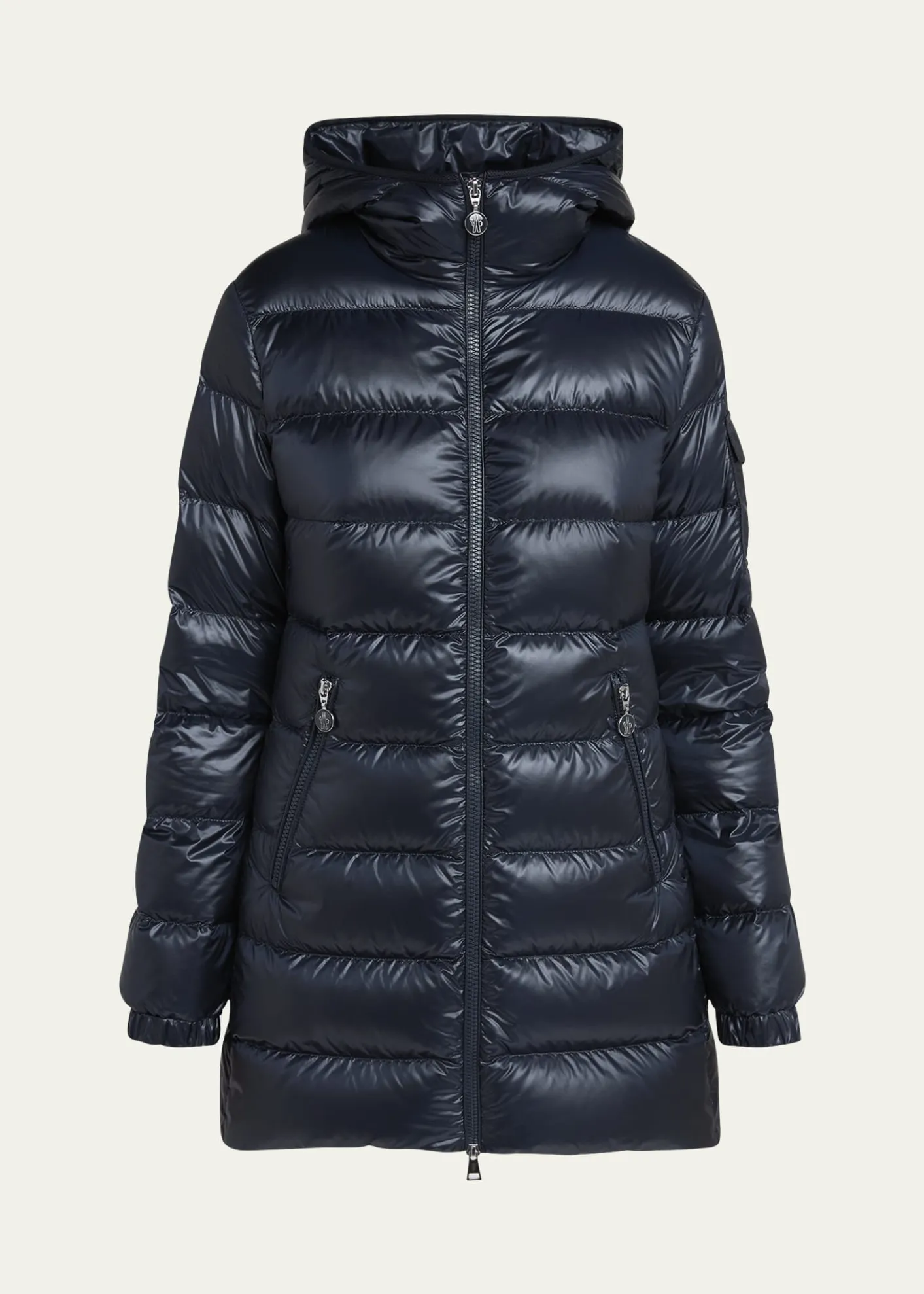 MonclerGlements Hooded Mid-Length Down Jacket