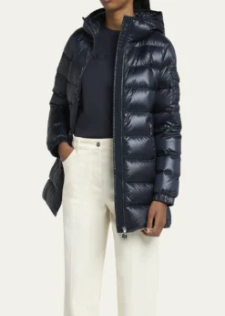 MonclerGlements Hooded Mid-Length Down Jacket