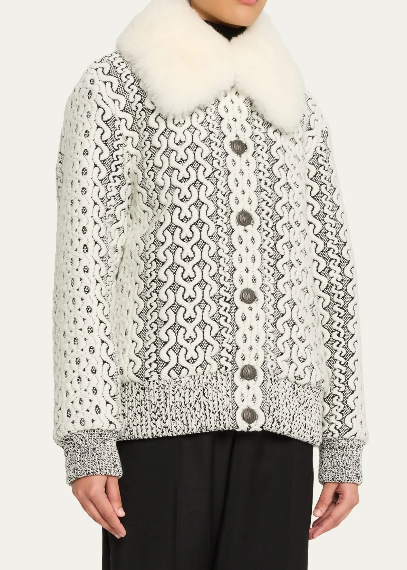 Moncler GrenobleBeille Bomber Jacket with Detachable Shearling Collar