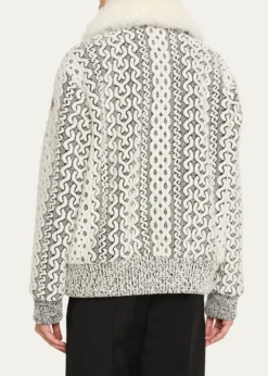 Moncler GrenobleBeille Bomber Jacket with Detachable Shearling Collar