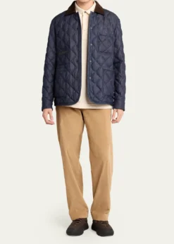 Moncler GrenobleMen's Cotton & Leather Quilted Jacket