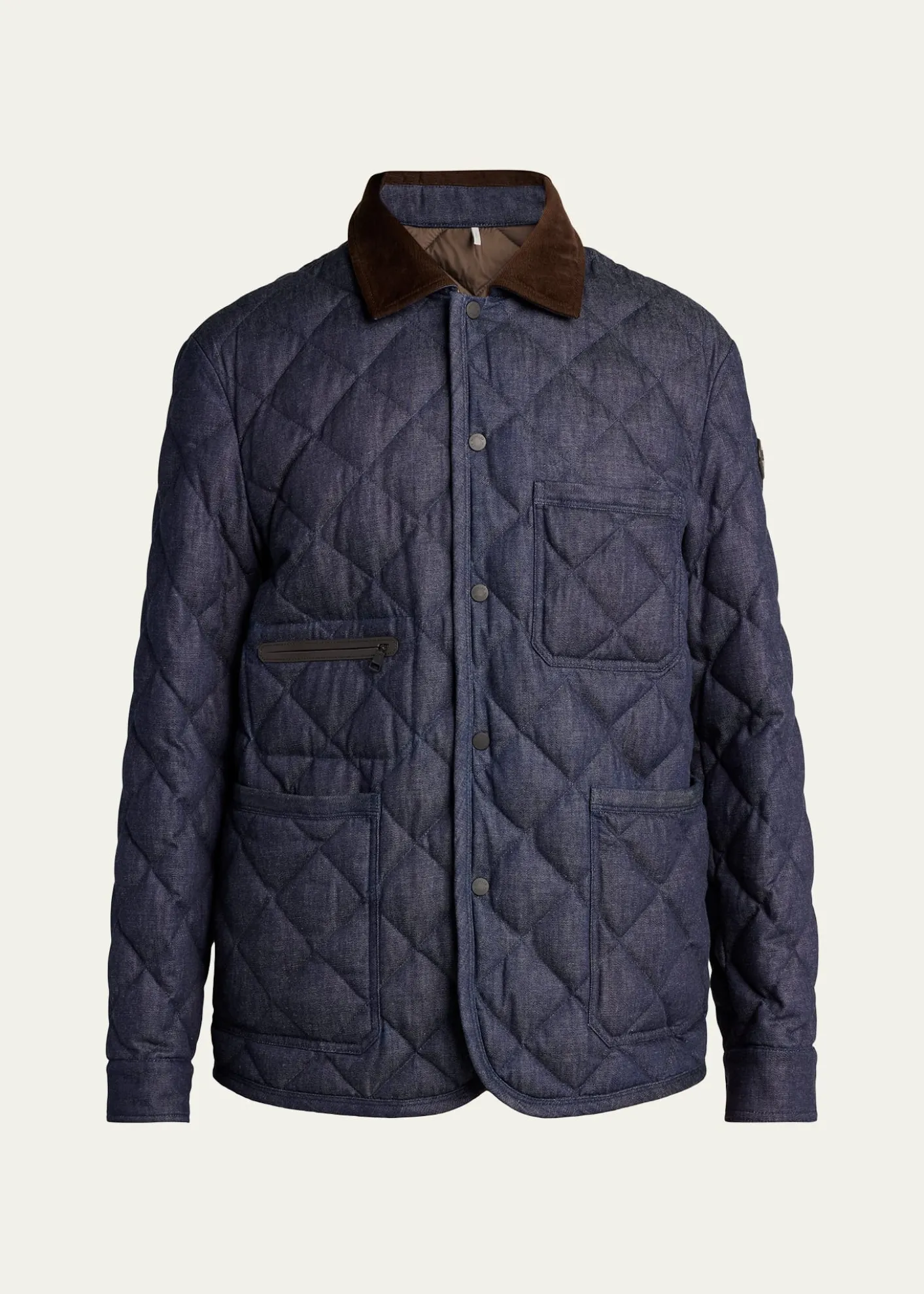 Moncler GrenobleMen's Cotton & Leather Quilted Jacket