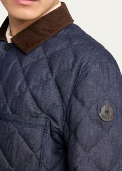 Moncler GrenobleMen's Cotton & Leather Quilted Jacket