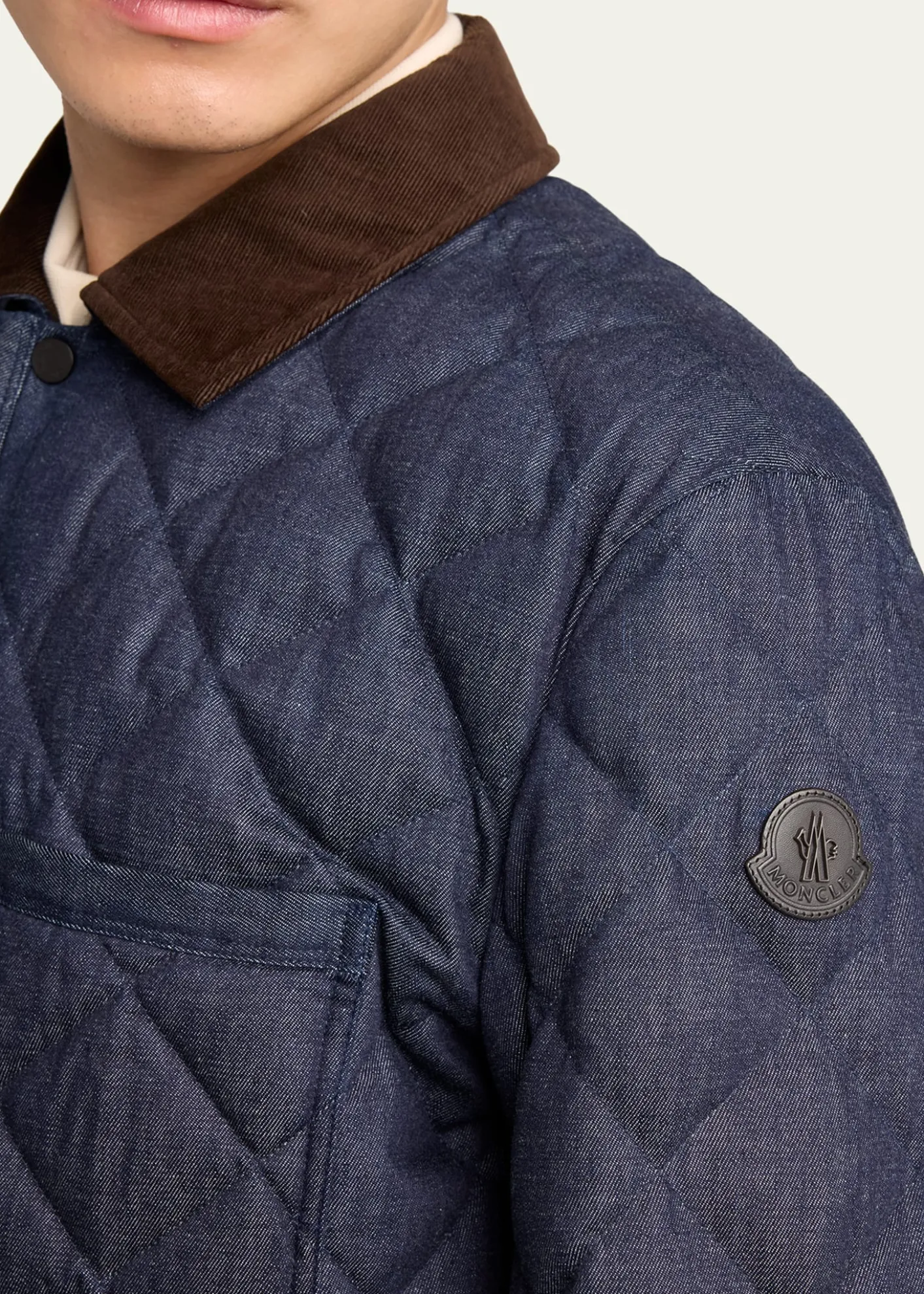 Moncler GrenobleMen's Cotton & Leather Quilted Jacket