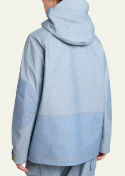 Moncler GrenobleMen's Hooded Cargo Pocket Jacket with Clip