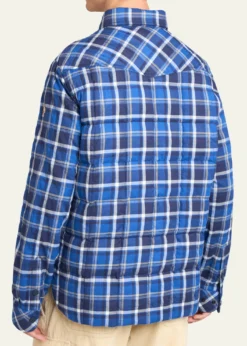 Moncler GrenobleMen's Plaid Snap-Front Shirt Jacket