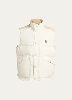 Moncler GrenobleMen's Suede Yoke Padded Vest