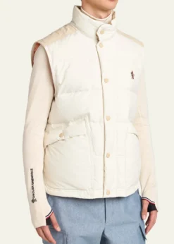 Moncler GrenobleMen's Suede Yoke Padded Vest