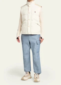 Moncler GrenobleMen's Suede Yoke Padded Vest