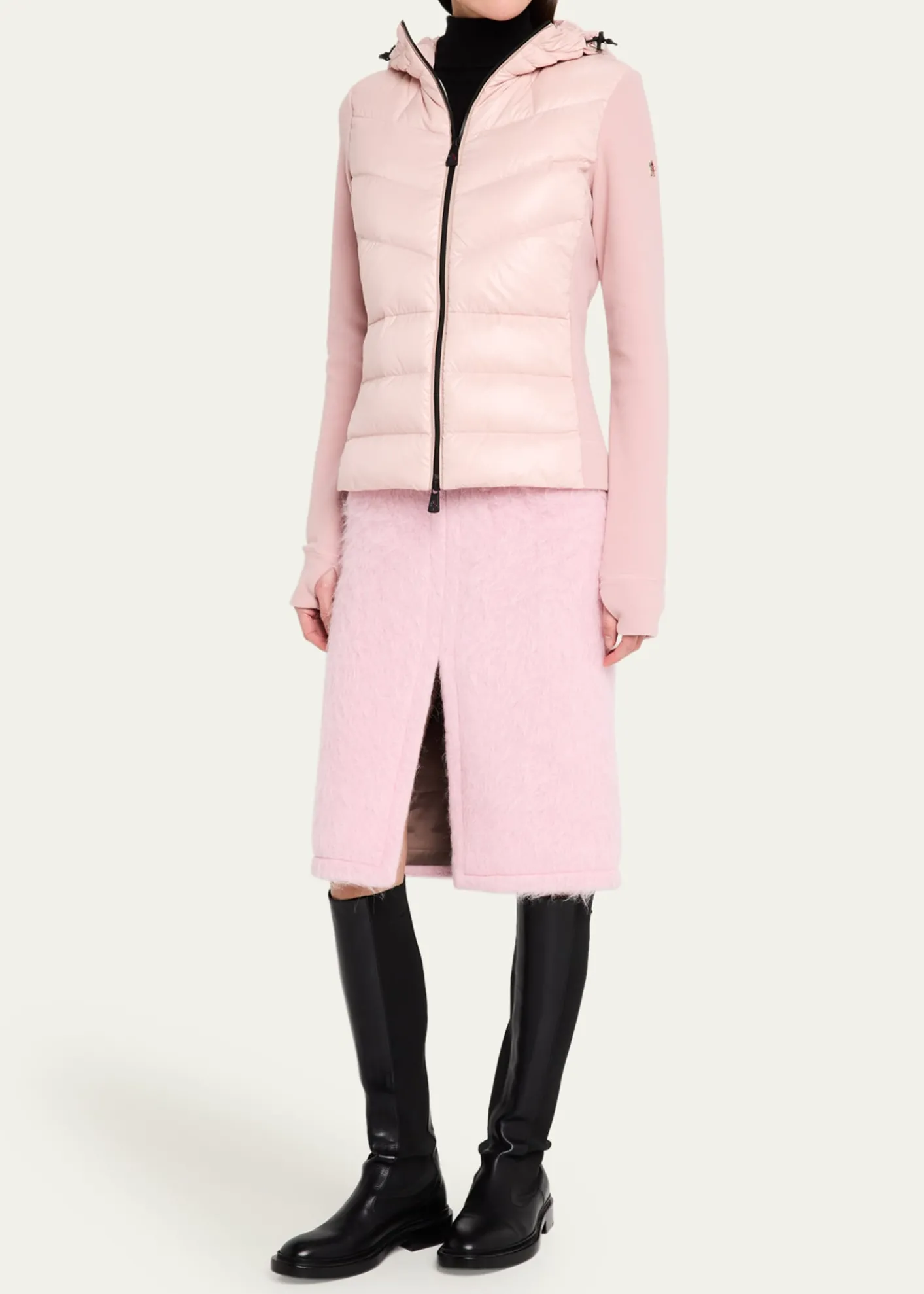 Moncler GrenoblePuffer Polar Fleece Zip-Up Cardigan