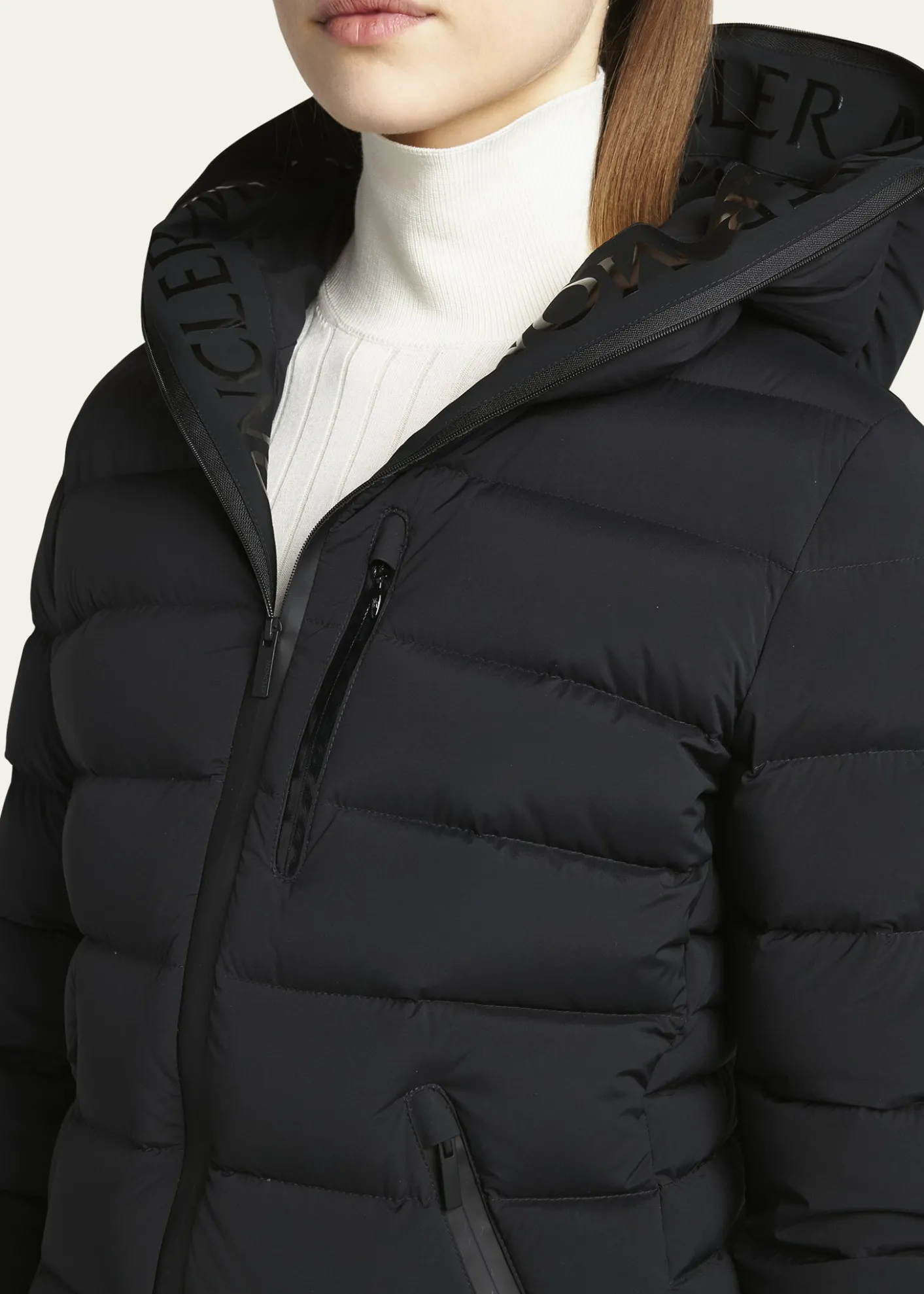 MonclerHerbe Stretch Nylon Hooded Puffer Jacket