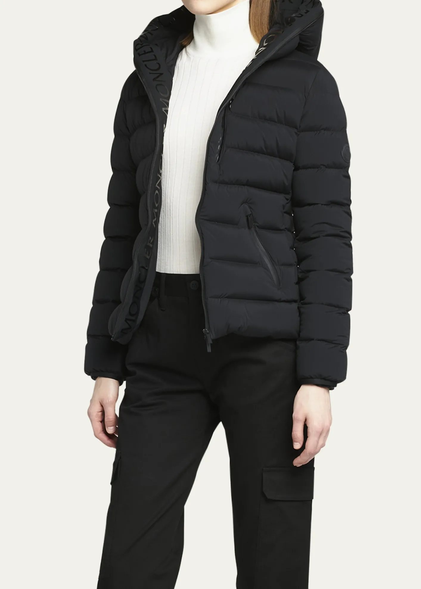 MonclerHerbe Stretch Nylon Hooded Puffer Jacket