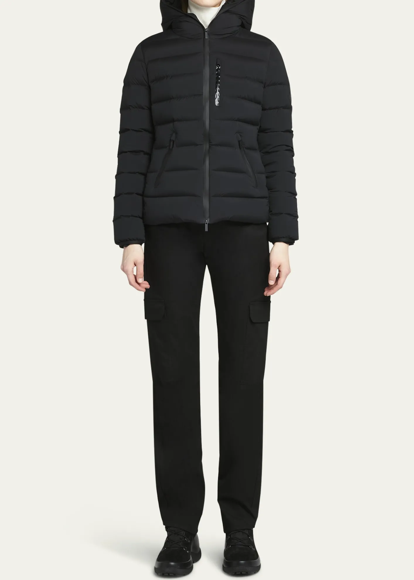 MonclerHerbe Stretch Nylon Hooded Puffer Jacket