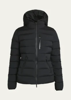 MonclerHerbe Stretch Nylon Hooded Puffer Jacket
