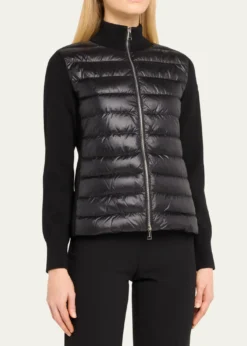 MonclerHybrid Puffer Wool Cardigan