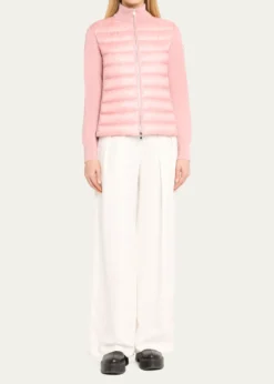 MonclerHybrid Puffer Wool Cardigan