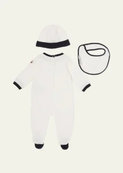 MonclerKid's Three-Piece Logo Cotton Ensemble Set, Size 1M-12M