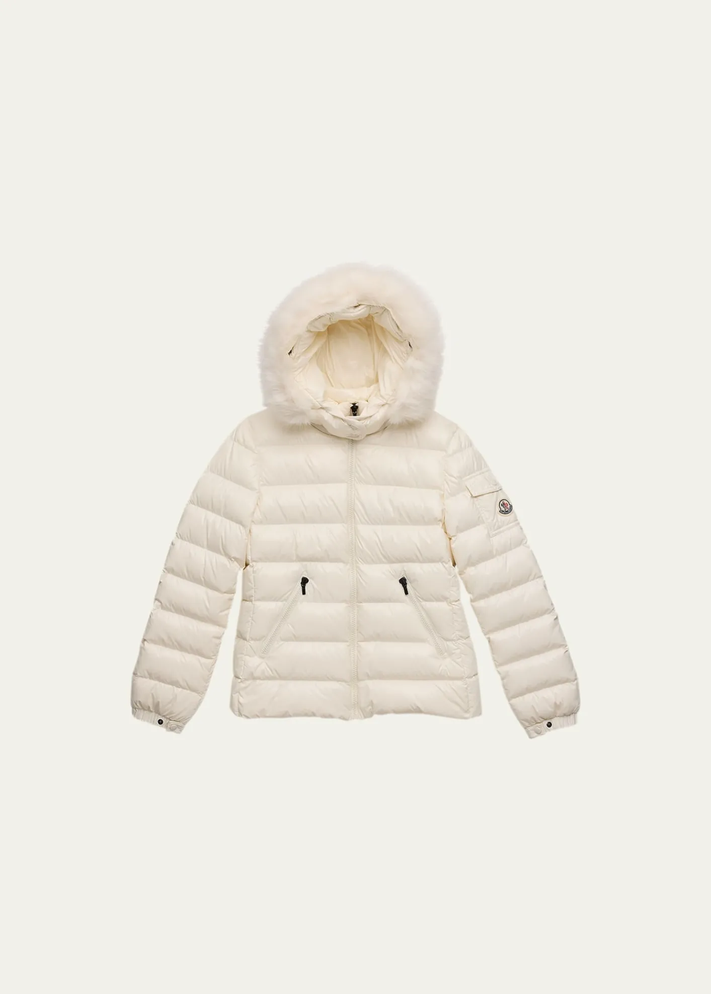 Moncler Kids Bady Faux Fur Quilted Jacket, Size 8-14