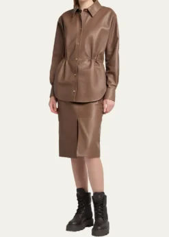 MonclerLeather & Nylon Shirt