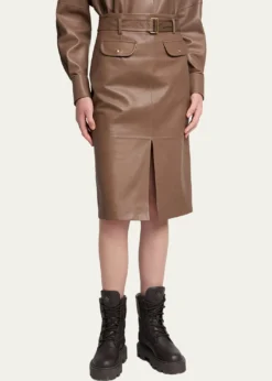 MonclerLeather Pencil Skirt