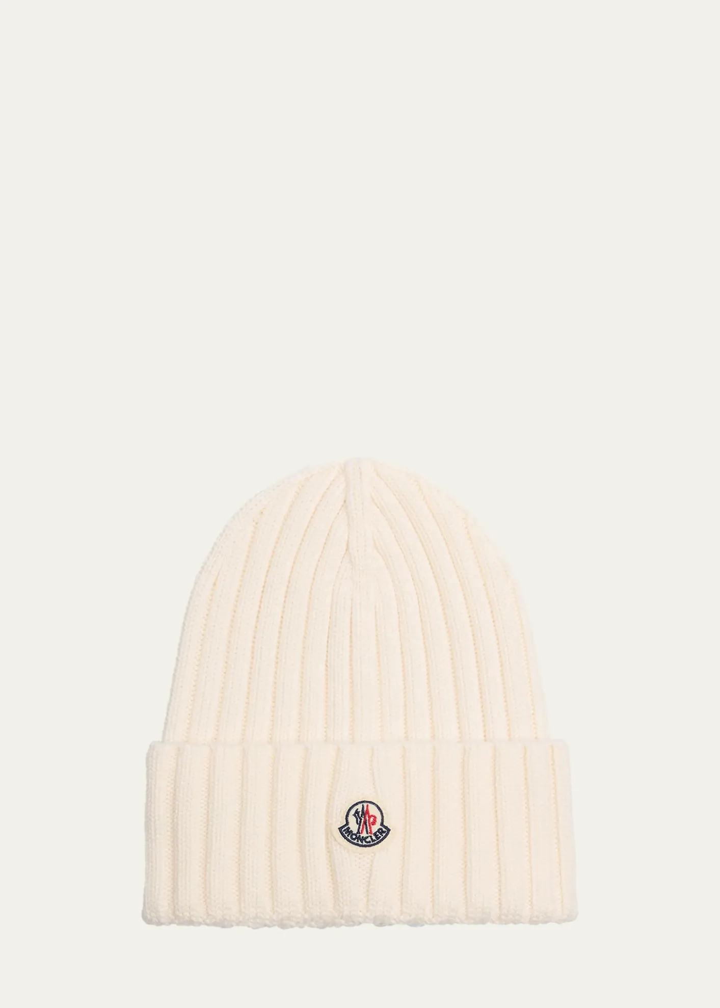 MonclerLogo Ribbed Wool Beanie