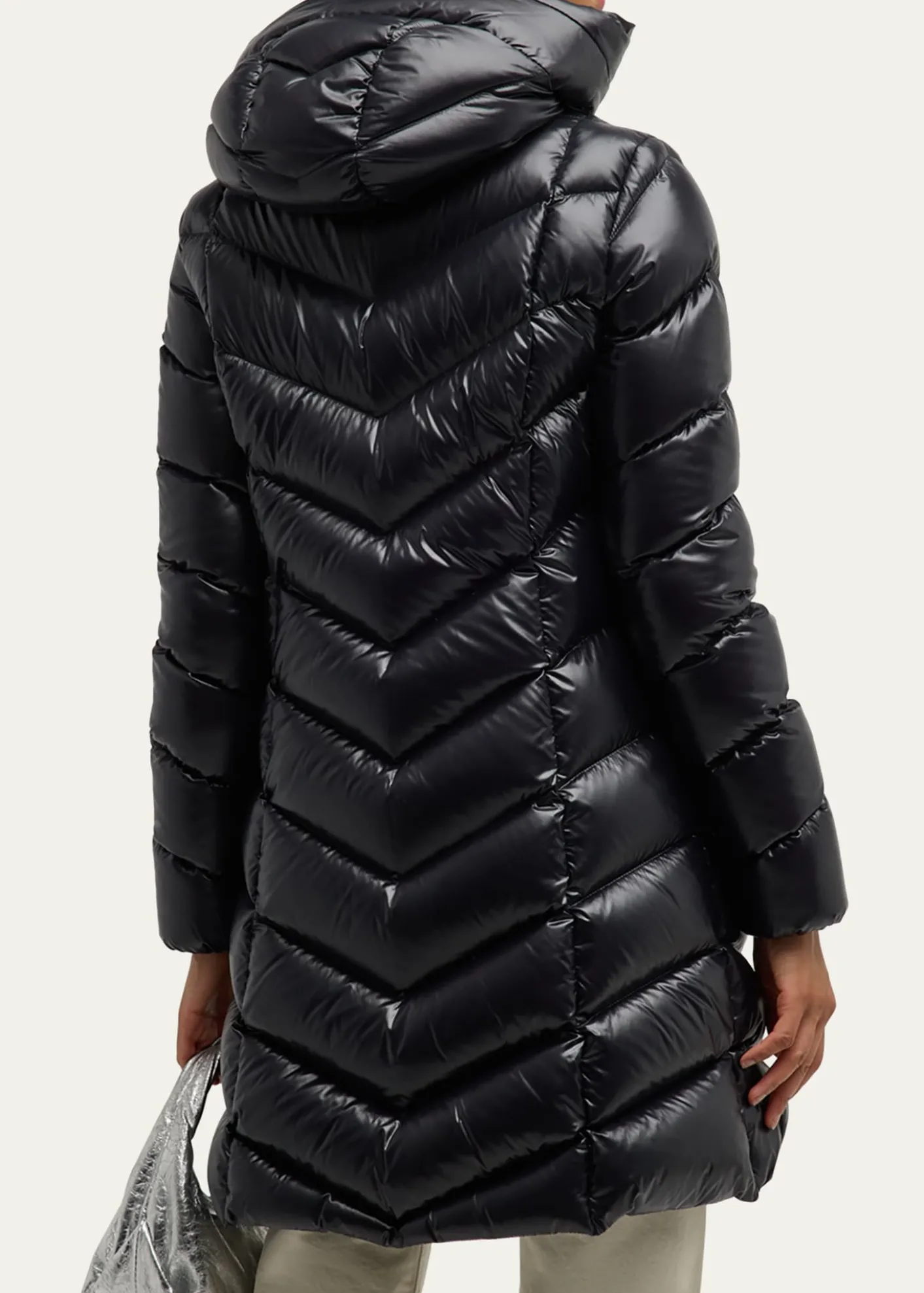MonclerMarus Long Chevron-Quilted Jacket