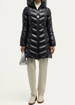 MonclerMarus Long Chevron-Quilted Jacket