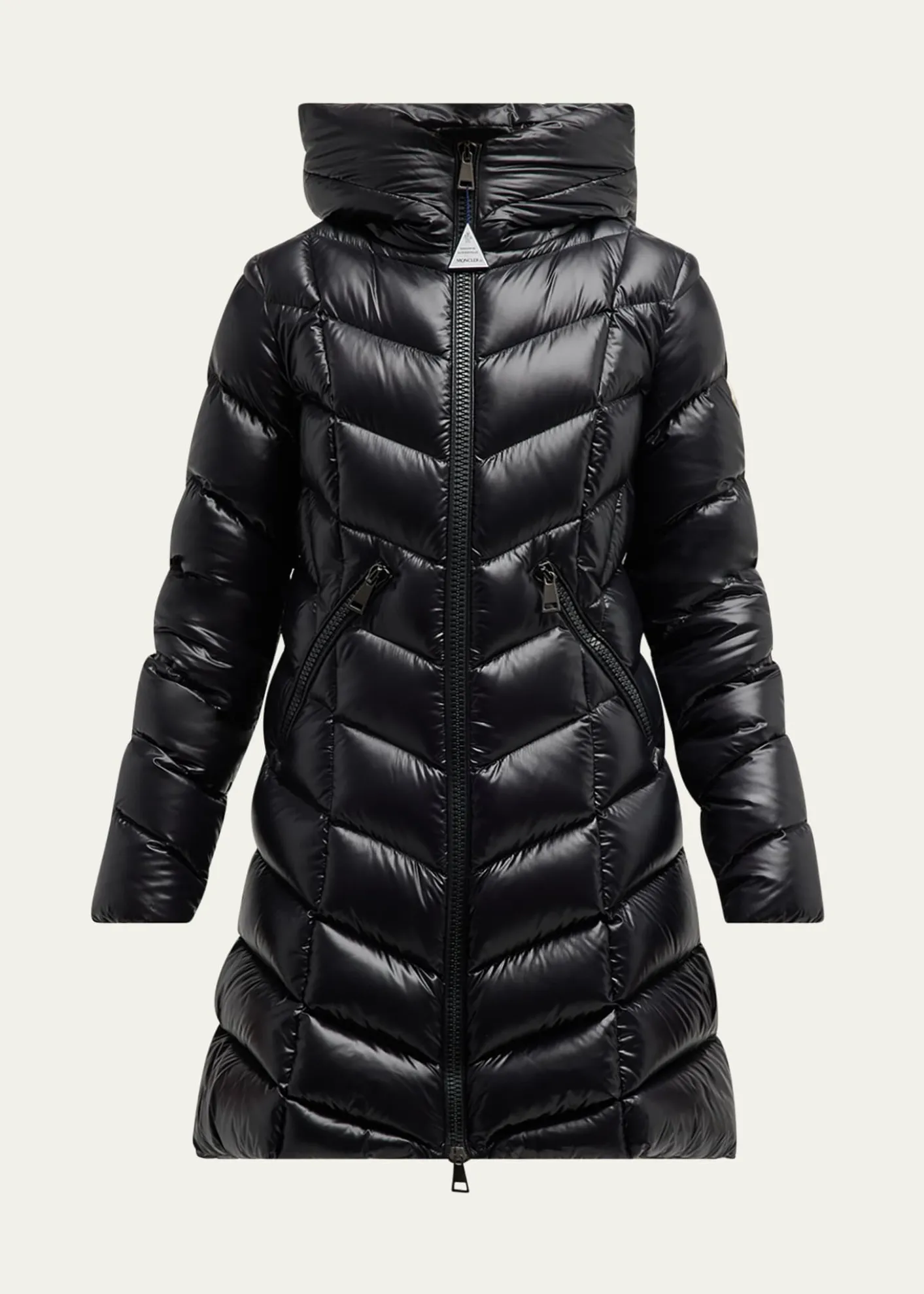 MonclerMarus Long Chevron-Quilted Jacket