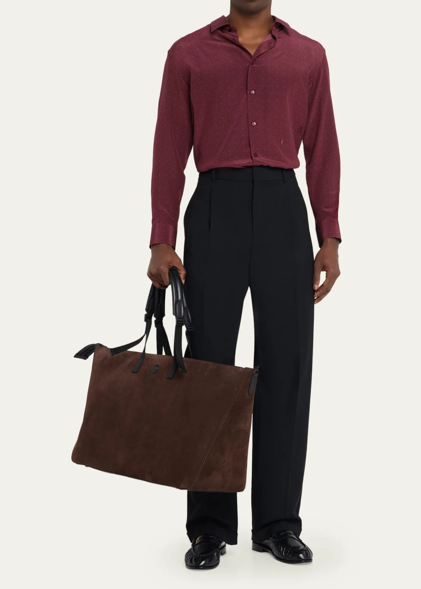 MonclerMen's Carlo Suede Leather-Trim Weekender Duffel Bag