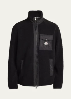 MonclerMen's Teddy Boucle Full-Zip Jacket