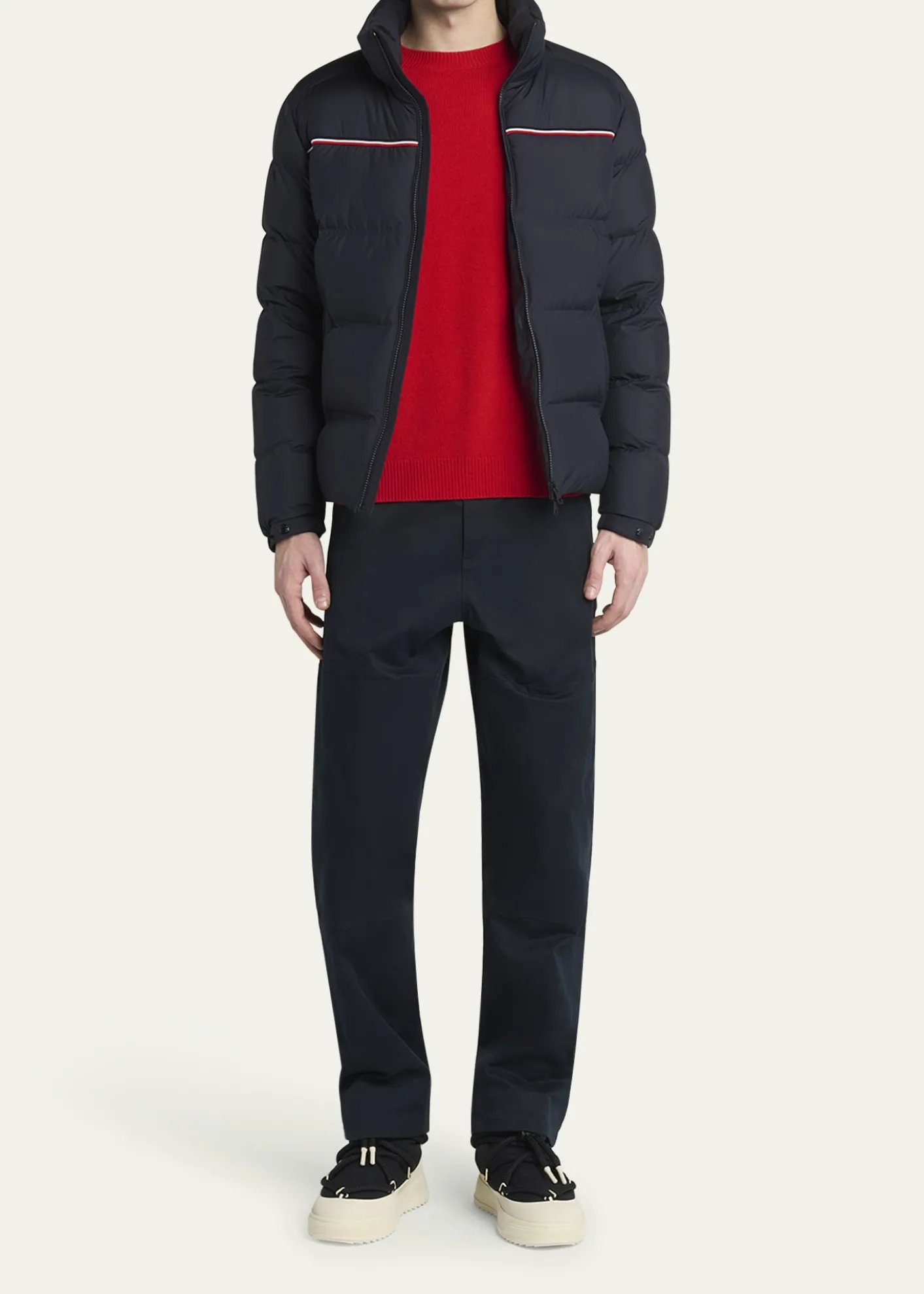 MonclerMen's Bouvaque Tricolor-Trim Down Jacket