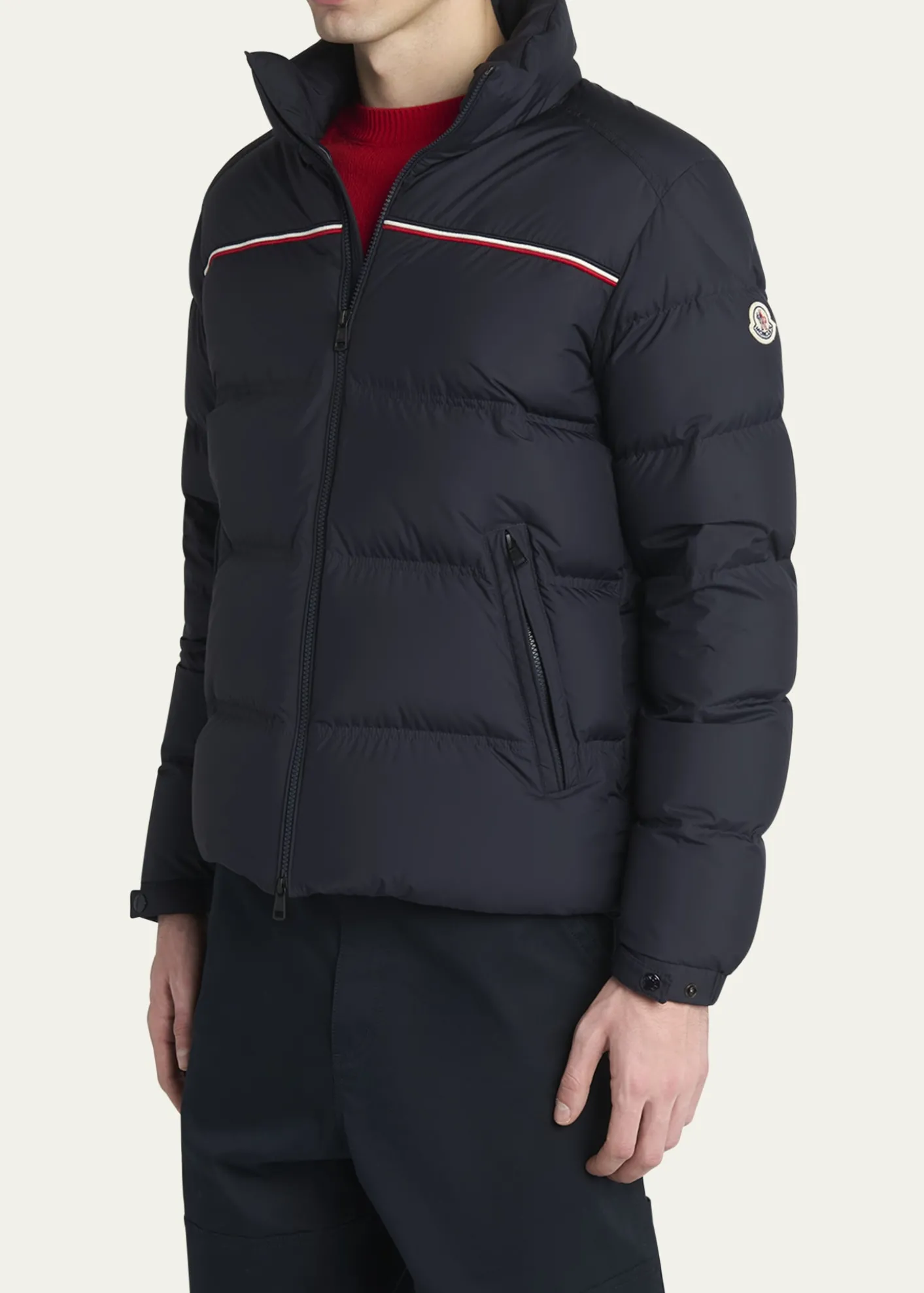 MonclerMen's Bouvaque Tricolor-Trim Down Jacket