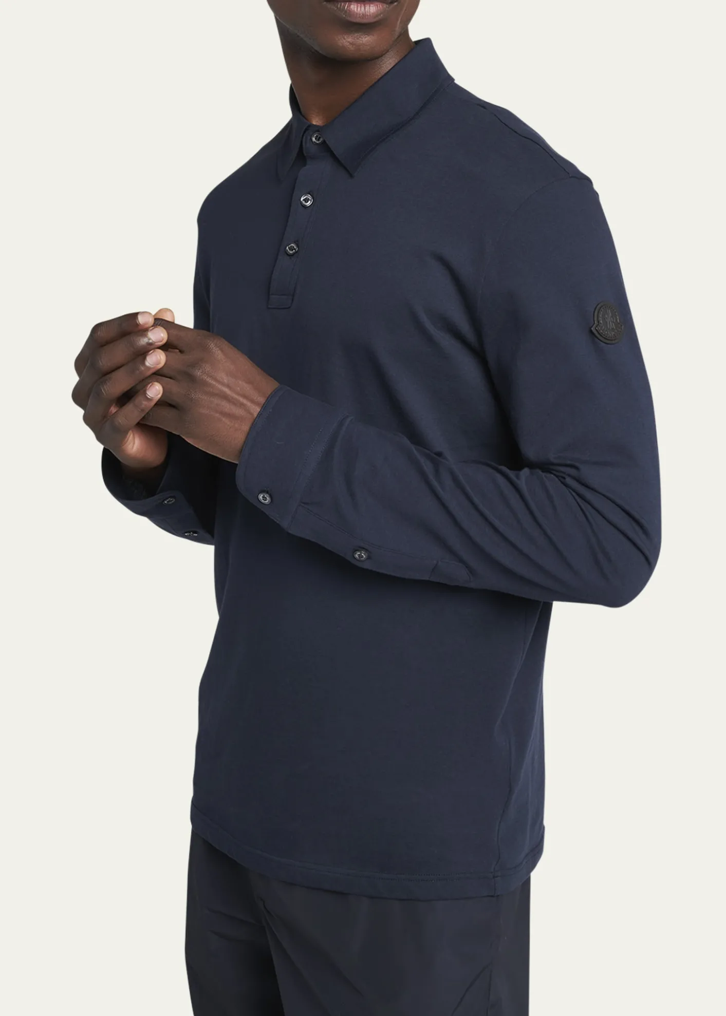 MonclerMen's Cashmere Long-Sleeve Polo Shirt