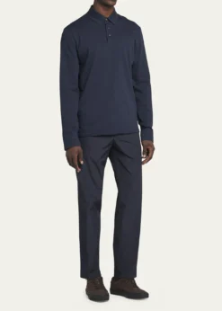 MonclerMen's Cashmere Long-Sleeve Polo Shirt
