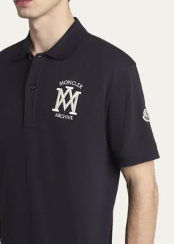 MonclerMen's Cotton Archive Logo Polo Shirt