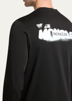 MonclerMen's Cotton Graffiti Logo Long-Sleeve T-Shirt