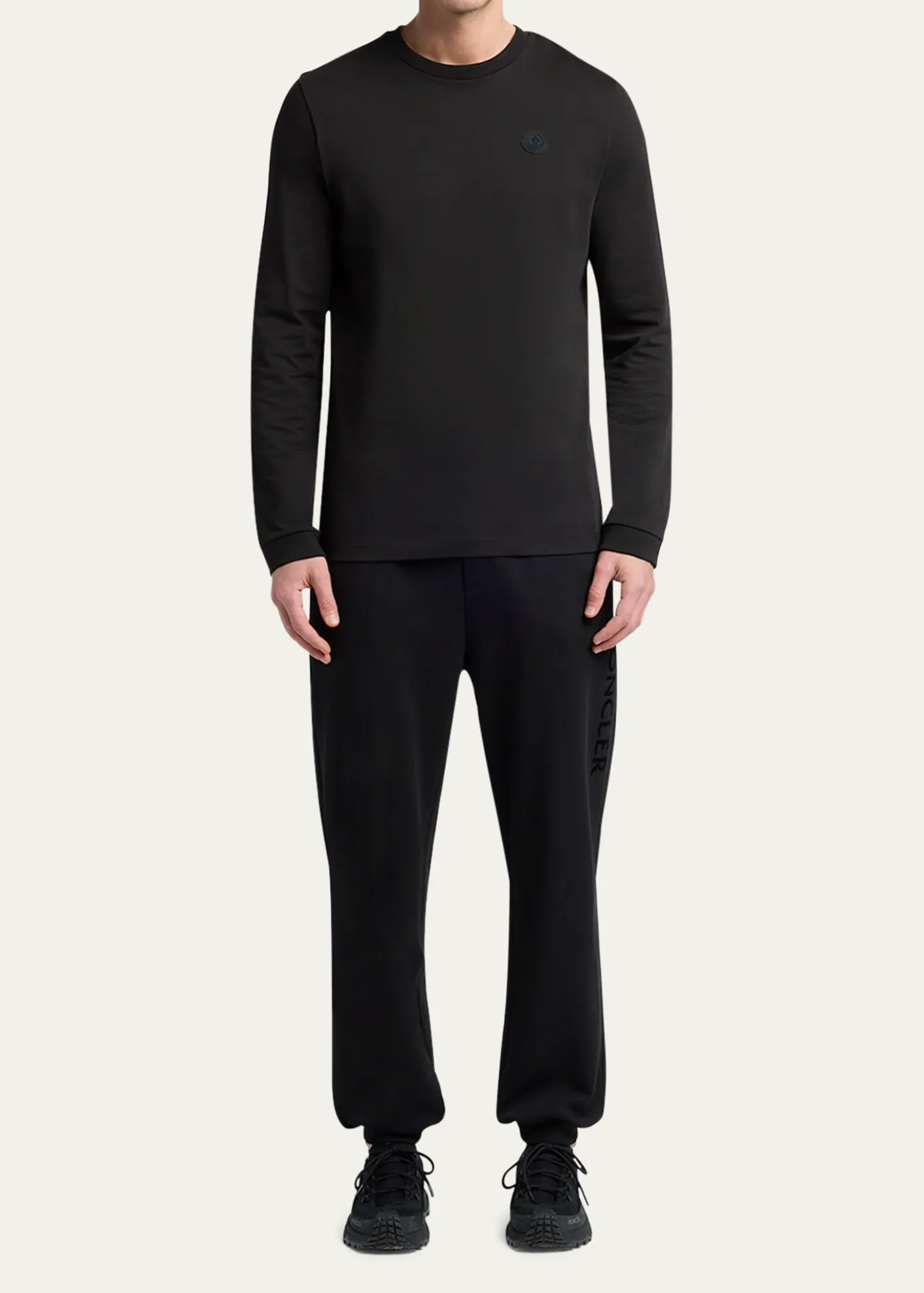 MonclerMen's Cotton Graffiti Logo Long-Sleeve T-Shirt