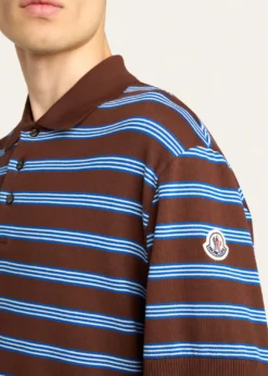 MonclerMen's Cotton Knit Triple-Stripe Polo Shirt