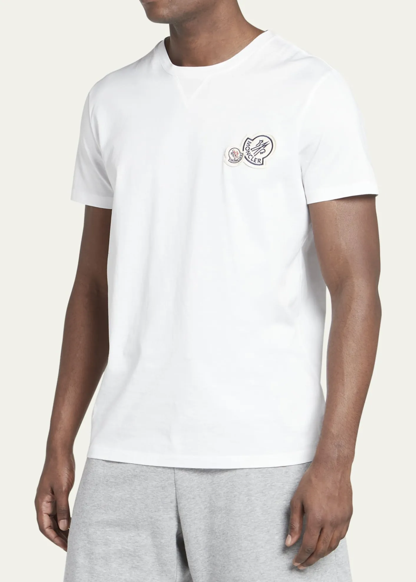 MonclerMen's Double Logo Cotton Jersey T-Shirt